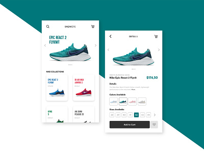 Sneakers UI - Day 4 of 6 Days UI Challenge shoe shoes shop shop simple sneakers sneakers shop sneakers ui sneakersui ui ui ux uiux ux