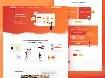 Landing Page ➡️The Ordering App branding design framework landingpage red typography ui web web design website builder websites