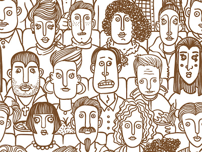 People in the movie theater. design illustration