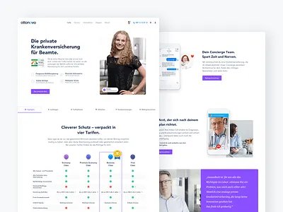 ottonova Redesign Tariff page health insurance landingpage ui webdesign website