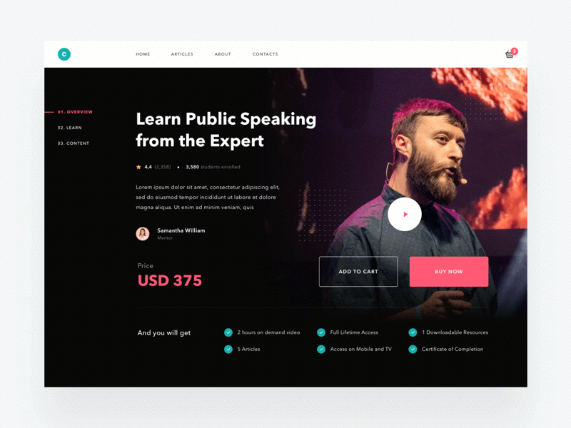 #Exploration - Floating Banner animation design desktop gif interaction principle ui web