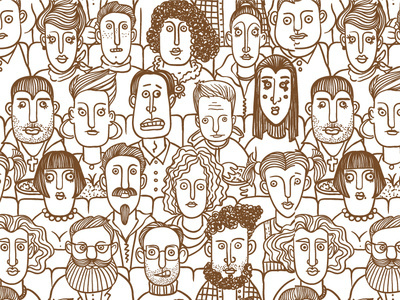 People in the movie theater design illustration vector