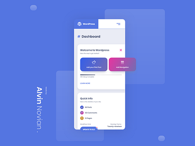 WordPress Design Concept - Dashboard Mobile look app appdesign clean dashboad design landing page ui ux web website wordpress wordpress design wordpress theme