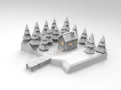 HUT 3d 3d art 3d modeling design hut illustration