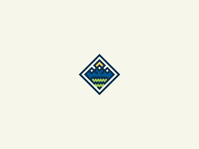 Mountain Logo abstract design flat geometic grid landscape logo minimal scenery square vector