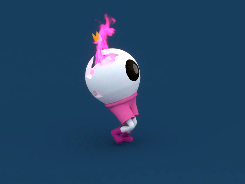 Running eye 3d 3dsmax after effects animation crown digital eye flame phoenixfd running vray