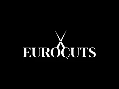 Eurocuts branding design digital art euro eurocuts flat flat design graphic design illustration illustrator logo logo design logotype salon salon logo scissor vector
