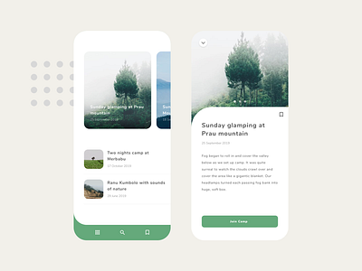 CampHub | Event List + Detail app app design apple application camping event ios iphone mobile product detail product list social media