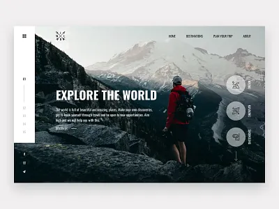 WILD – Travel Website Concept adventure clean concept debut design dribbble landing landing page minimal mountains travel travelling trip ui ui design ux web web design website wild