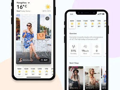 Weather OOTD #1 fashion app ios iphonex minimal mobile app mobile ui ui ux weather app
