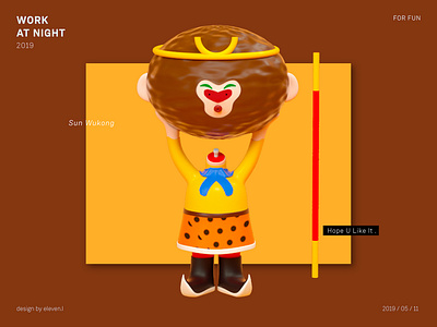 sun wukong 3d cartoon cinema 4d design illustration octane practice render
