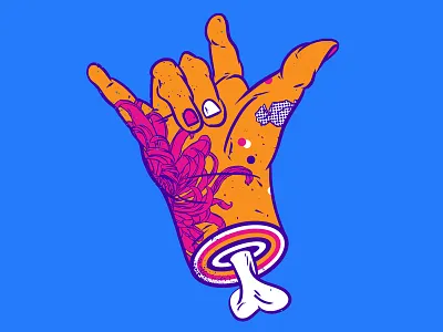 Rock until your hands fall off! blue hand hands pop pop art rock