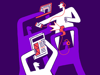Future of Journalism character editorial illustration journalism media news