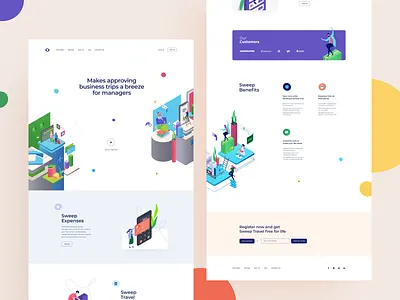 Sweep Travel Redesigning Landing Page 3d booking cuberto graphics icons illustration landing page layout logo section space travel trip typography ui ux web website