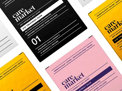 Care Market pt4 bottle box branding container cosmetic cream design eye identity label line logo mask packaging serum skincare start up treatment typography wellness