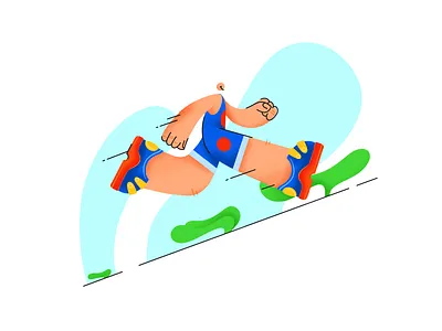 Running design illustration lineart texture