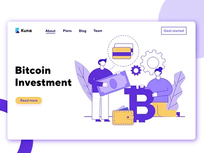 Bitcoin Illustration for Kuna Exchange ai design graphic design illustration vector