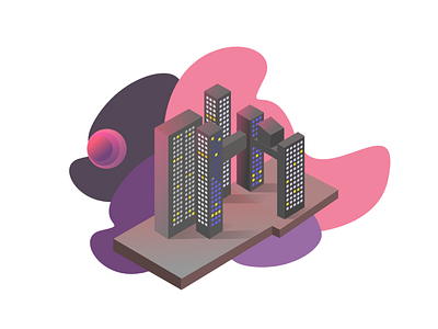 CitySky illustration adobe xd design dribbble illustration illustration art illustration design isometric isometric art isometric illustration vector webdesign