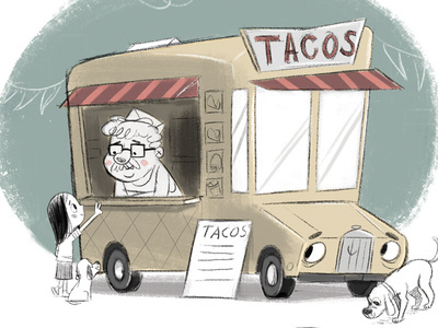 Foodtruck digital art foodtruck illustration limited color