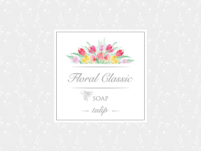 Soap Sticker Tulip adobe artist box branding color design flat flower flowers illustration inspiration label labels soap soapbox summer summertime tulip vector watercolor