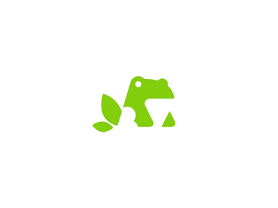 Frog mark animal brand branding design elegant flat frog graphic design illustration leaf logo logotype mark minimalism minimalistic modern nature negative space negativespace sign