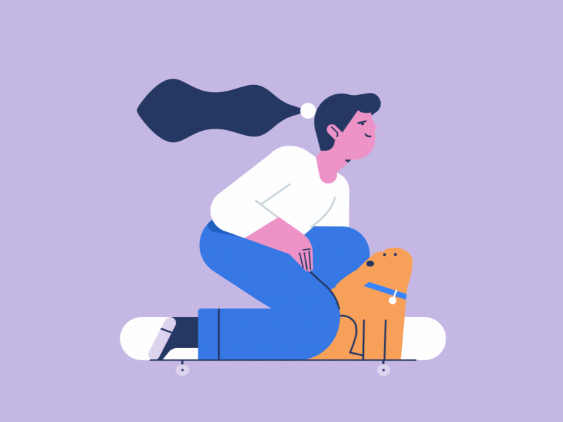 Facebook - Skateboard Girl after effect animation