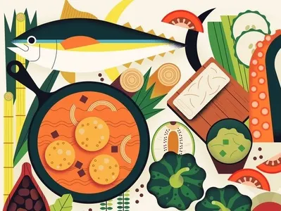 Mauritius colour digital editorial fish folioart food illustration owen davey travel