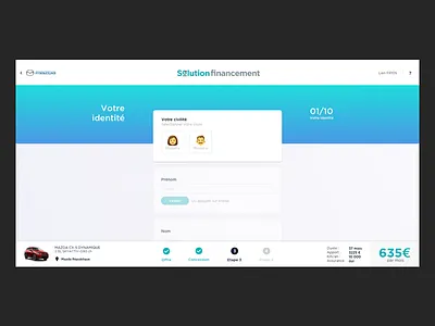 KYC / form for a loan company card cards cards ui cartes desktop desktop design emojis form formulaire gradient interaction know your client kyc ui ux