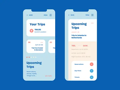 Trip Planner color design mobile trip ui ux vector web