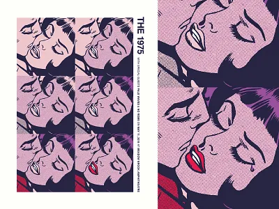 The 1975 art comic gig poster kiss pink poster poster design purple red sad