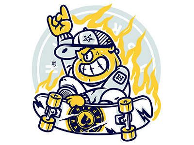 Skater branding character charactersdesign design graffiti hera illustration logo skater sticker vector
