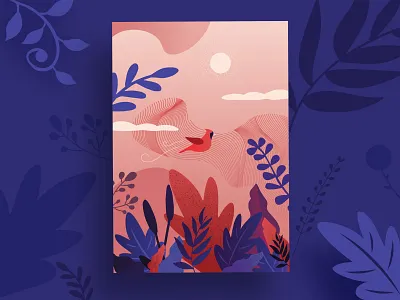 Spring postcard blossom branding brushes flower illustration spring festival