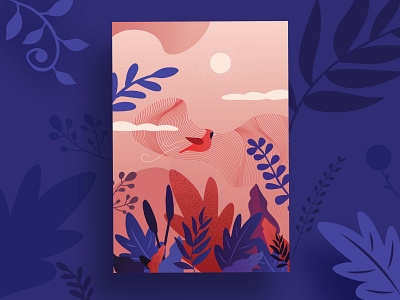 Spring postcard blossom branding brushes flower illustration spring festival
