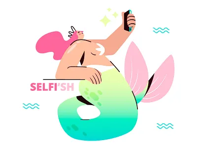 Selfi.sh! ✨ character flat illustration mermaid mermay mermay2019 vector