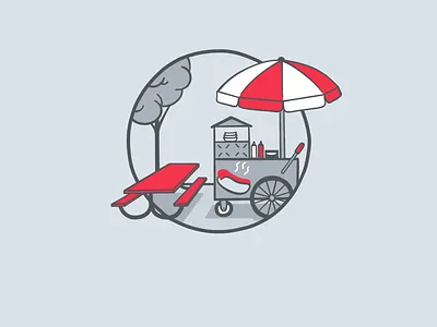 Hot Dog Cart app food food app hot dog hotdog illustration litlist lunch recommendations