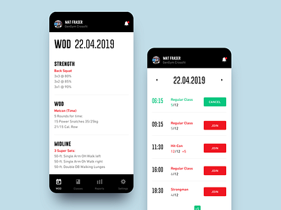Redesign Wodify fitness fitness app redesign sport app sport ui sports sportswear wodify