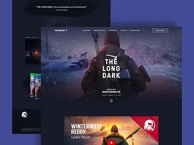 The Long Dark - Website Redesign concept dark design game game web gaming illustration landing page long dark redesign survivor the long dark ui ux webdesign website