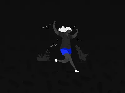 🏃‍♀️ Work in progress account app black character clean goal product illustration runner seek job