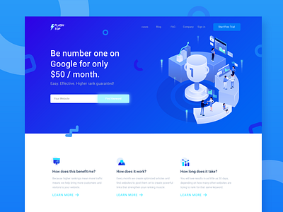 Flashtop - SEO Header Website 3d character character design design flat design gradient header illustration isometric isometric illustration landingpage logo seo seo agency seo services ui vector web website