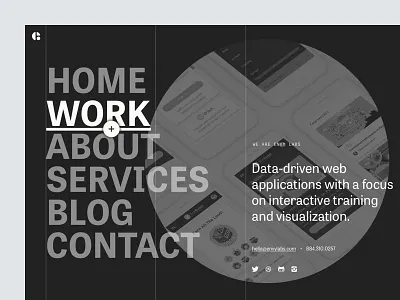 More Site Explorations big type bold dark icons menu navigation portfolio social type web design website