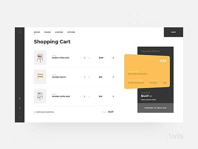 Shopping cart page template | Avis UI Pack buy cart clean design download e commerce ecomerce flat interface minimal shopping shopping cart template typography ui ui kit ui kits ux web website