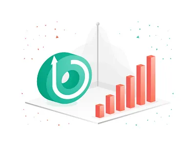 Reporting and Statistics 3d designer gradient green grid illustration isometric isometric art landing page orange webdesign