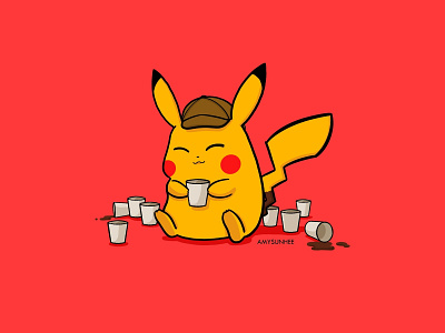Detective Pikachu design detective pikachu illustration pikachu pokemon procreate