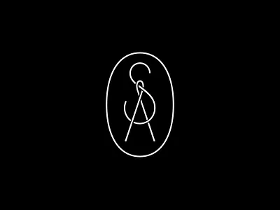 SA — Tailor monogram branding logo logotype monogram needle sa thread