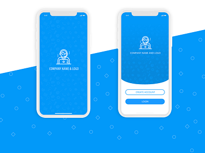 App Login Screen app app design app designers blue and white blue color login login design login page login screen splash ui uidesign uidesigner uiux user interface user interface design
