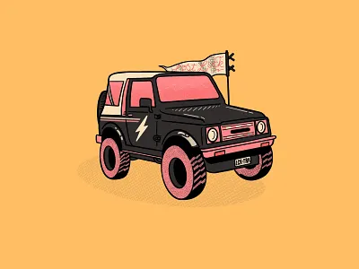 Luck Truck flat design hand drawn illustration lucky procreate truck