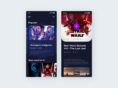 Video streaming app concept app application avengers concept design streaming training ui ui ux design uipractice ux video video streaming