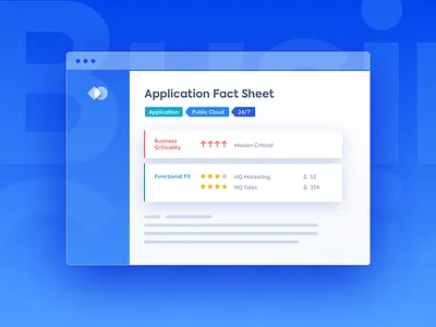 Fact Sheet application landscape business criticality data enterprise software fact sheet illustration leanix ui