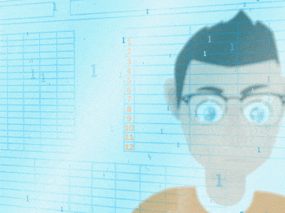 Through the Screen analytics animation computer focus illustration motion technology