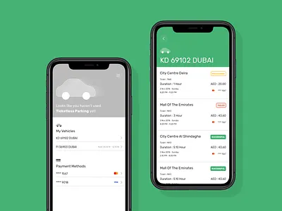 Parking Payment History clean ios kudret parking app payment projectmind simple ticketless ui ux